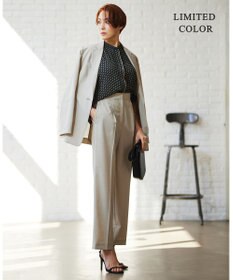 ICB 【人気のため新色追加・WEB限定カラーあり】BackSatinAmunzen 5分袖バンドカラーブラウス