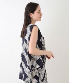 UCHINO クレープガーゼ ジオメトリックブラウス