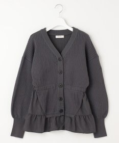 Feroux 【洗える】ペプラム カーディガン