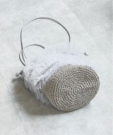 style code 【MERCURYDUO/マーキュリーデュオ】チュールフリル 雑材バケツ型ショルダーバッグ