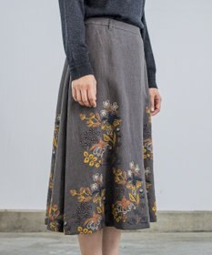 45R 刺繍入りフレアースカート 45R 刺繍入りフレアースカート