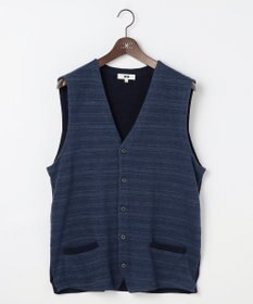 JOSEPH ABBOUD 【キングサイズ・洗える/ソフトな肌触り/軽い】シェニールヤーンジャカードニット ベスト