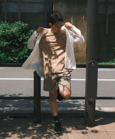 SHARE PARK MENS 【UVカット・撥水・ストレッチ】イージーデニムレギュラーカラーシャツ