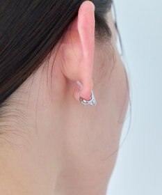 Phoebe 【痛くないシリーズ/金属アレルギー対応】ダブルラインビジューライトフィットイヤリング　シルバー