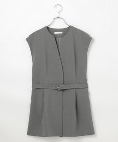 #Newans 【洗濯機可能/ストレッチ】ペプラムジレ