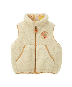 MIKI HOUSE HOT BISCUITS 【80-120cm】 カラフルビーンズ 裏ボアフリース リバーシブル総柄ベスト