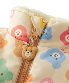 MIKI HOUSE HOT BISCUITS 【80-120cm】 カラフルビーンズ 裏ボアフリース リバーシブル総柄ベスト