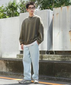 WEGO 【ユニセックス着用ITEM/ウエストゴム/SMLサイズ展開】デニムイージーストレートパンツ