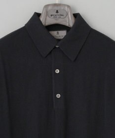 GOTAIRIKU オリジナル設計【洗える/チクチクしにくい/ピリングしにくい】イタリア糸 ハイゲージ  ニットポロ_WOOL100%