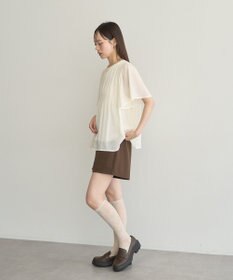 earth music&ecology マジョリカプリーツ半袖ブラウス