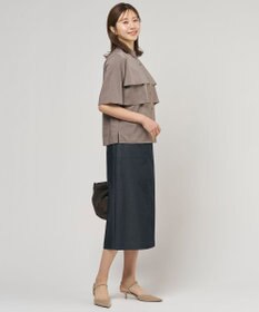 J.PRESS LADIES L 【WEB限定カラーあり・一枚で着映え】ラミーポプリン ティアード シャツ