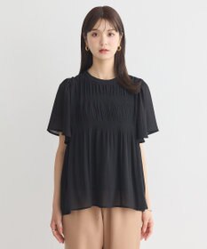 earth music&ecology マジョリカプリーツ半袖ブラウス