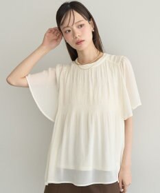 earth music&ecology マジョリカプリーツ半袖ブラウス