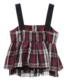 Green Parks ・ＳＵＧＡＲ　ＳＰＯＯＮ　チェックペプラムビスチェ