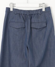 J.PRESS LADIES L 【洗える】セルロースシャンブレー ワイド パンツ