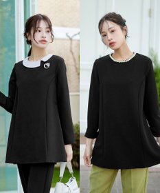 Tiaclasse 【3WAY・ストレッチジョーゼット】付け襟チュニック