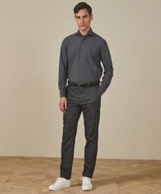 GOTAIRIKU 【シワになりにくい/ストレッチ/洗える】ウールライク シャツ_カッタウェイカラー