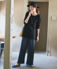 Tiaclasse 【洗える】花柄カットレースフレアトップス