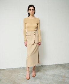 GRACE CONTINENTAL ラメシアーリブニットトップ