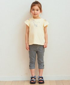 ANY KIDS 刺繍 オン・オフショルダー Tシャツ