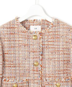 23区 L GIOLICAツイード ノーカラー ボタン ジャケット