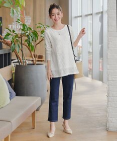 Tiaclasse 【洗える】花柄カットレースフレアトップス