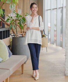 Tiaclasse 【洗える】花柄カットレースフレアトップス