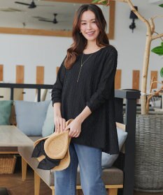 Tiaclasse 【洗える】花柄カットレースフレアトップス