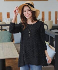 Tiaclasse 【洗える】花柄カットレースフレアトップス