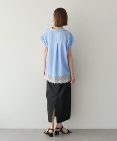 YECCA VECCA 裾レーススキッパーシャツ