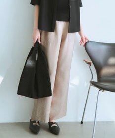 ICB ワッシャーツイル ワイドストレートパンツ ベージュ