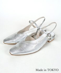 Dominic3 シープレザー Vカット バックストラップパンプス