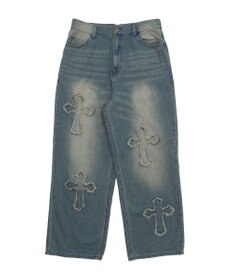 WEGO クロスモチーフオーバーダイバギーパンツ