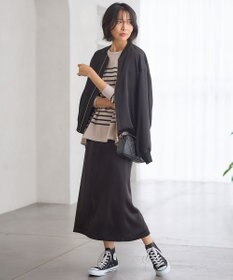 23区 【洗える】ドレープサテン MA-1 ブルゾン