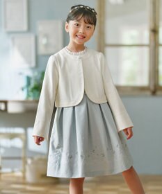 組曲 KIDS 【110-140㎝】 フラワーアーチワンピース＆ボレロジャケットセット