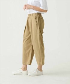 caqu color linen wide cropped コットンリネンクロップド丈ワイドパンツ