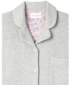 une nana cool 【綿混】ソフトコットンリブ 半袖開襟パジャマ MADE WITH LIBERTY FABRIC