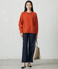 自由区 L 【19号サイズまで展開】ウスカルデニムワイドストレート パンツ