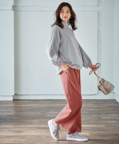 ANY L リブ起毛モックネックプルオーバー