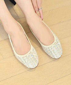 nouvelleRobe Oū 【本革・高反発】Round ラウンドトゥ ツイードバレエシューズ