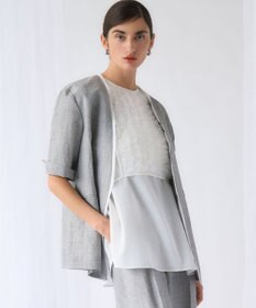 23区 【GOLD LABEL】コットンオーガンジー ジレコンビ ブラウス