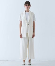 BEIGE， 【洗える】CAROLE / リネンライクラップワイドパンツ