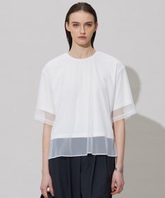 ICB 【接触冷感・UVケア・速乾・洗える】 チュールレイヤード カットソー