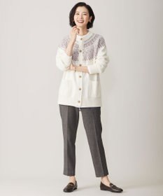 J.PRESS LADIES L シャツジャージー バンドカラー カットソー