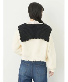 earth music&ecology フリルカラーカーディガン