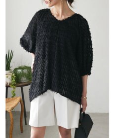 Green Parks AnriettMusee カットジャガードタックブラウス