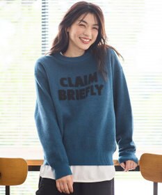 ANY スウェットライクフェザーロゴニット