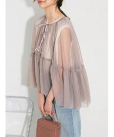 Green Parks リボンチュールデザインブラウス