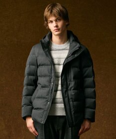 JOSEPH ABBOUD 【フード取り外し可】ライトメリノダウン ブルゾン