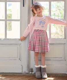 ANY KIDS ラメチェックプリーツスカパン